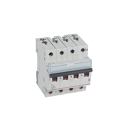 Legrand 404242 TX3 C-characteristic circuit breaker, 32A, 3-pin+N, 10kA, 400VAC, 4TE
