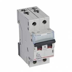 Legrand 403385 TX3 Circuit breaker B-Characteristic, 10A, 2-pole, 6kA, 400VAC, 2TE