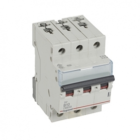 Legrand 403400 TX3 Circuit breaker B-Characteristic, 10A, 3-pin, 6kA, 400VAC, 3TE