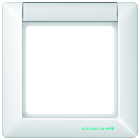 Jung ABAS 581 NA WW frame, 1x, antibacterial, font field, for horizontal/senkrecht combination.