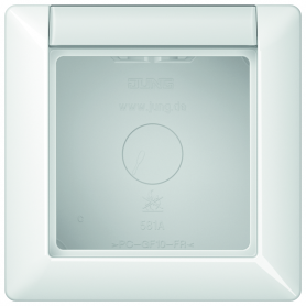 Jung AS 581 ANA WW Aufputz-Kappe, 1fach, Schriftfeld, integrierte, flammwidrige Bodenplatte