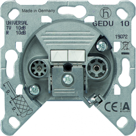 Jung GEDU 10 Aerial Can, Universal Super Wideband, 2-hole, passage box