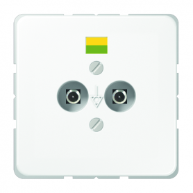 Jung CD 565-2 WW Potentialausgleich-Steckdose, 2 Steckerstifte nach DIN 42801, Tragring