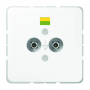 Jung CD 565-2 WW potential compensation socket, 2 plug pins according to DIN 42801, support ring