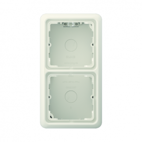 Jung CD 582 A W splash cap, 2x, integrated, flame-retardant bottom plate, molded frame