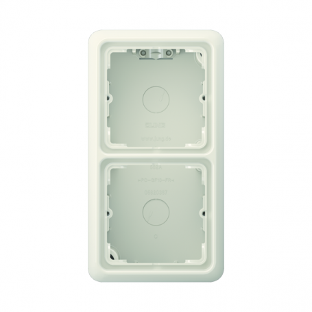 Jung CD 582 A W splash cap, 2x, integrated, flame-retardant bottom plate, molded frame
