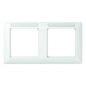 Jung AS 5820 BF INA WW Frame, 2x, spray-tight window, break-proof, labeling field support, horizontal combination