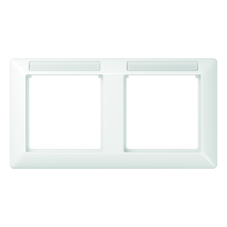 Jung AS 5820 BF INA WW Frame, 2x, spray-tight window, break-proof, labeling field support, horizontal combination