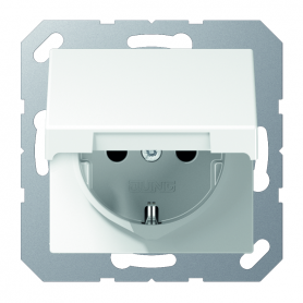 Jung A 1520 KL WW SCHUKO socket, 16 A 250 V , hinged cover