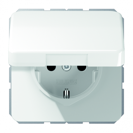 Jung CD 1520 BFKL WW SCHUKO socket, 16 A 250 V , hinged cover, break-proof