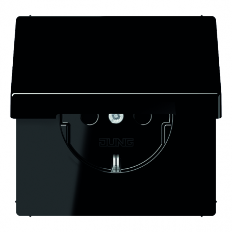 Jung LS 1520 KL SW SCHUKO socket, 16 A 250 V , hinged lid