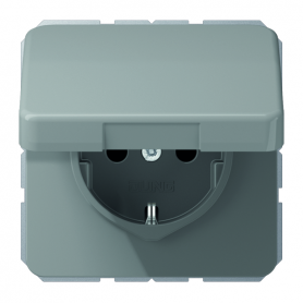 Jung CD 1520 BFKL GR SCHUKO-Steckdose, 16 A 250 V , Klappdeckel, bruchsicher