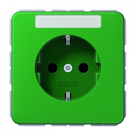 Jung CD 1520 BF KI NA GN SCHUKO-Steckdose, 16 A 250 V , Berührungsschutz, Schriftfeld, bruchsicher