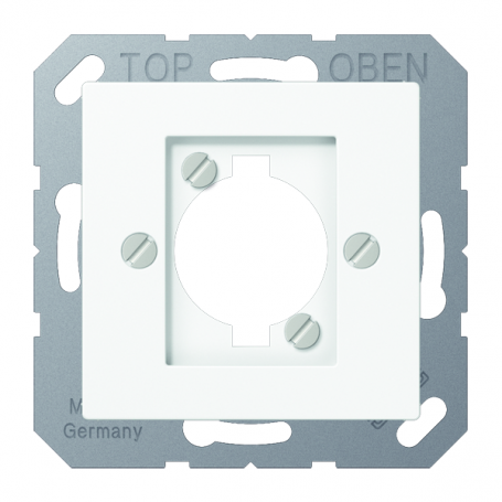 Jung A 568-1 BF WW Abdeckung, Tragring, Schraubbefestigung, bruchsicher, für Lautsprecher-Steckverbinder