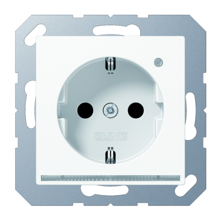 Jung A 1520-O WW LNW SCHUKO socket, 16 A 250 V, touch protection, white LED orientation light, brightness sensor
