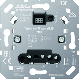 Jung 1711 DE Tastdimmer Universal LED, Einsatz, Nebenstelleneingang