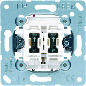 Jung 535 U5 Doppel-Taster, 10 AX, 250 V , 2 Schließer mit Beleuchtung, Glimmlampen 94