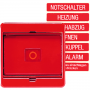 Jung 561 GL RT cover, glass pane, red rocker with lens, for switch and button