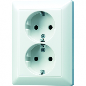 Jung AS 5020 U WW SCHUKO socket, 2x, 16 A, 250 V, for 60s socket