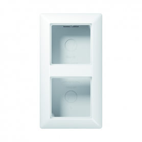 Jung AS 582 A WW Aufputz-Kappe, 2fach, integrierte, flammwidrige Bodenplatte, angeformter Rahmen