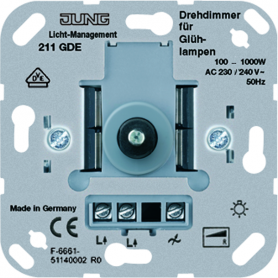 Jung 211 GDE Drehdimmer, Druck-Wechselschalter