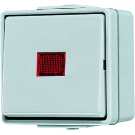 Jung 606 KOW Wipp-Kontrollschalter, 10 AX, 250 V , rotes Lichtaustr., Universal Aus-Wechsel