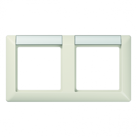 Jung AS 5820 NA Rahmen, 2fach, Schriftfelder 13 x 55,5 mm (BB 20.1), für waagerechte Kombination