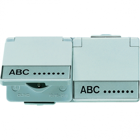 Jung 622 NAWW SCHUKO socket, 2x, 16 A, 250 V, 2 fonts 17 x 72 mm, wired