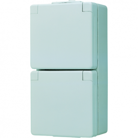 Jung 622 W SCHUKO-Steckdose, 2fach, 16 A, 250 V , verdrahtet, für senkrechte Montage