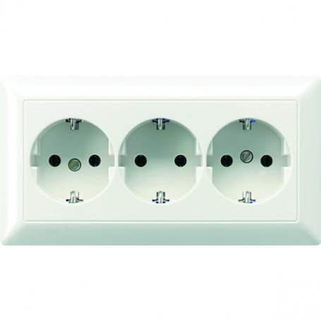 Jung AS 523 WW Cable Channel SCHUKO socket, 3x, 16 A 250 V, molded frame, 80.5 x 151.5 mm