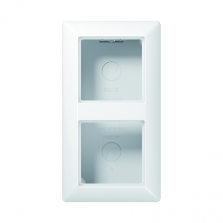 Jung AS 582 A WW Aufputz-Kappe, 2fach, integrierte, flammwidrige Bodenplatte, angeformter Rahmen