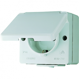 Jung 620 W SCHUKO-Steckdose, 1fach, 16 A, 250 V , 70 x 68 x 47 mm