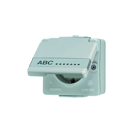 Jung 620 NAW SCHUKO-Steckdose, 1fach, 16 A, 250 V , Schriftfeld 17 x 72 mm, 70 x 68 x 47 mm