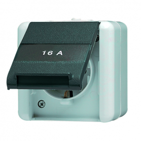 Jung 820 NAW SCHUKO socket, 1x, 16 A, 250 V, font 22 x 48 mm