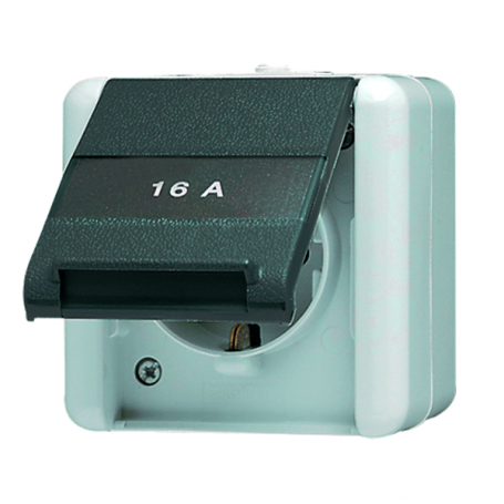 Jung 820 KINAW SCHUKO socket, 1x, 16 A, 250 V, touch protection, font 22 x 48 mm