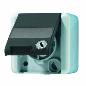 Jung 820 NAWSL SCHUKO socket, 1x, 16 A, 250 V, safety loop, 2 keys, font.