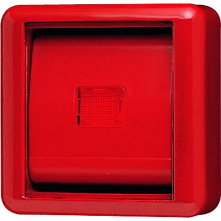 Jung 860 WGL RT cover, glass pane, red rocker, red light exit window