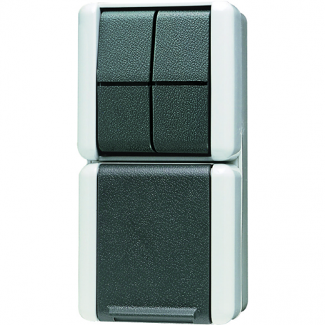 Jung 875 W SCHUKO socket, 16 A 250 V , Wipp switch, 10 AX 250 V , series