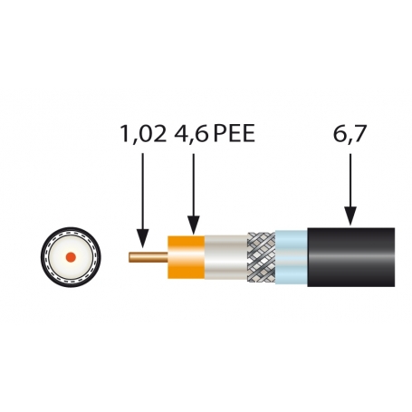 Televes SK2003plus Koaxkabel UV-beständig, halogenfrei, flammwidrig, 100 m Spule, Brandschutzklasse Dca-S2,d2,a2 414002