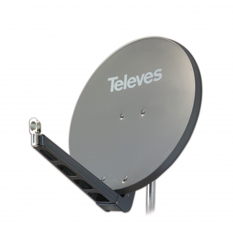 Televes S75QSD-G QSD-Line Offset Reflektor BxH 75x85cm, Feedarm klappbar, TÜV geprüft, Farbe: Graphit (RAL7011) 790202