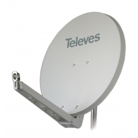 Televes S75QSD-W QSD-Line Offset Reflektor BxH 75x85cm, Feedarm klappbar, TÜV geprüft, Farbe: Weiß (RAL9002) 790204