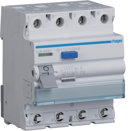 Hager CJS440D FI-Schalter 4P 6kA 40A 30mA Typ G/A-VS