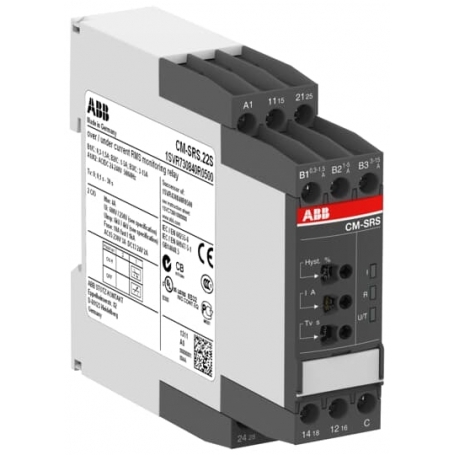 ABB 1SVR730840R0500 CM-SRS.22S Power Monitoring Relay 2We,B-C=0,3-15A RMS, 24-240VAC/DC