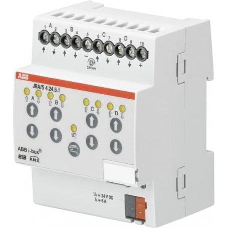 ABB 2CDG110128R0011 JRA/S4.24.5.1 Jalousie-/Rollladenaktor, Fahrzeiterm, 4f, 24 V DC, man Bed, REG