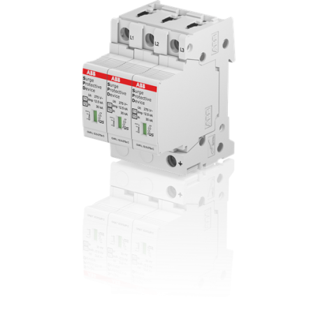 ABB 2CTB815710R1800 OVR T1-T2 3L 12.5-275s P QS Combi Recipient T1-T2 12.5kA/Pol, TNC