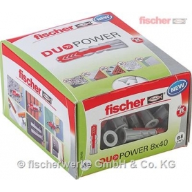 Fischer 535455 DUOPOWER 8X40 LD Universal Dowel Das Duo aus Power und Schlauer - 100 kappaletta