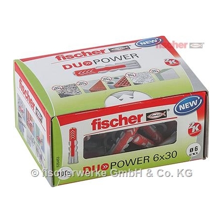 Fischer 535453 DUOPOWER 6X30 LD  Universaldübel-Das Duo aus Power und Schlauer - 100 Stück