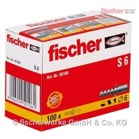 Fischer 50106 S 6 Nylondübel – 100 Stück