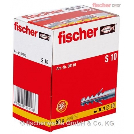 Fischer 50110 S 10 Nylondübel – 50 Stück