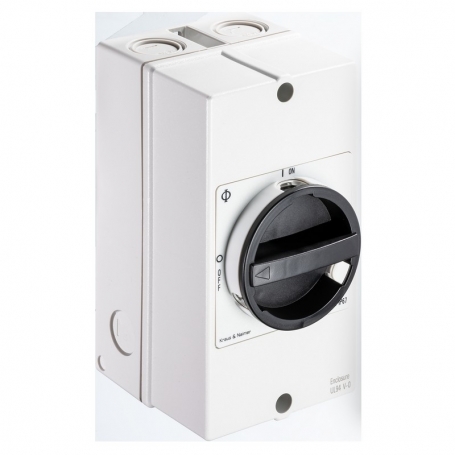 Kraus & Naimer KG20.T103/40.KL11V interrupteur principal noir/gris, 3 pôles, +1NO/1NC, AP, IP66, Ith: 25 A, P: 7.5 kW(AC-23,400V